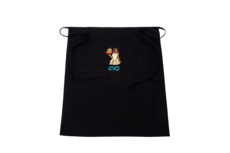 Black Bistro-Length Waffle Queen Apron