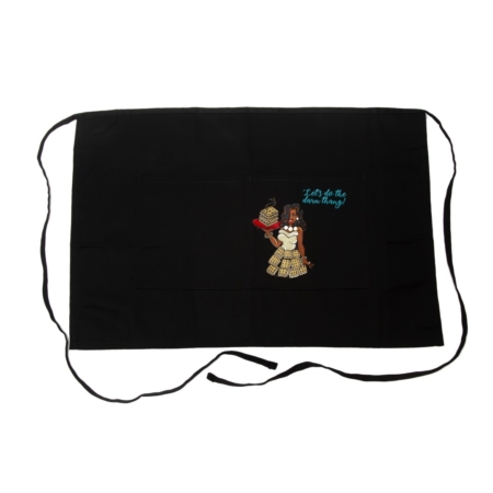 Black Short Waffle Queen Apron