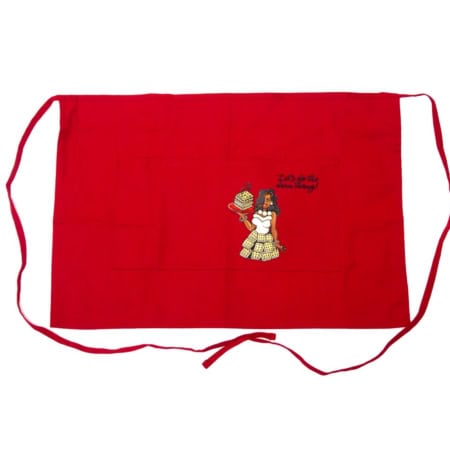 Red Short Waffle Queen Apron: RED